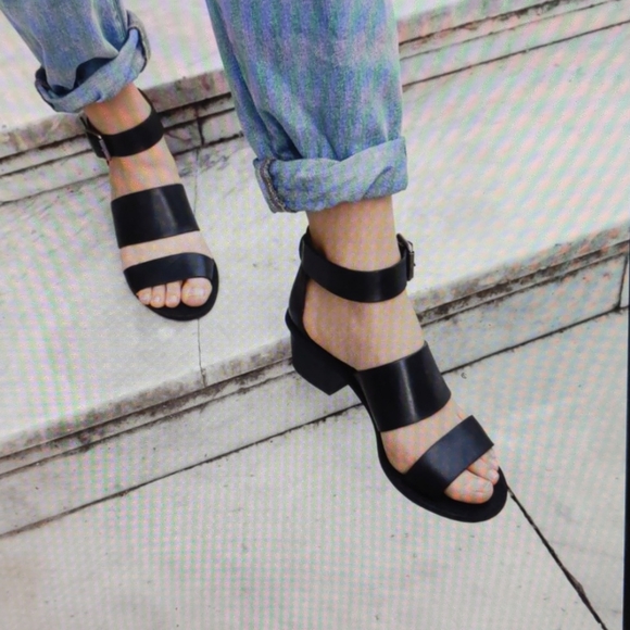 Madewell Shoes - Madewell two strap snakeskin chunky sandals 10